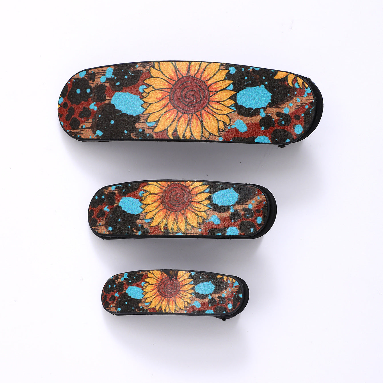 Wholesale retro multi-color sunflower bull head letter pattern hairpin